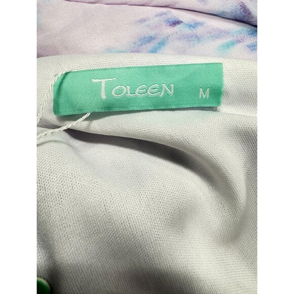 Toleen One-Shoulder Maxi Dress Floral & Butterfly Print Medium Light Pink Purple - Picture 8 of 12